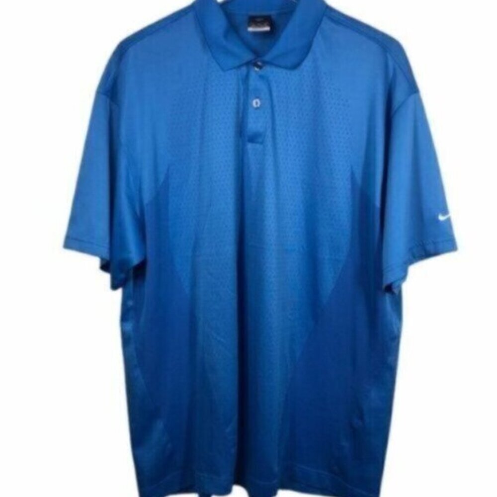 Nike | Dri-Fit Blue Two Button Placket Golf Shirt Size XL